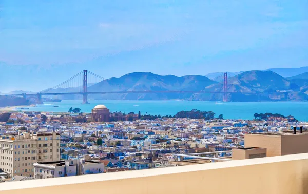 one bedroom with Spectacular views in pacific heights